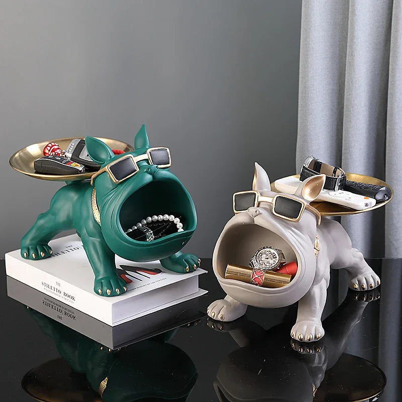 Bulldog Sculpture With Storage